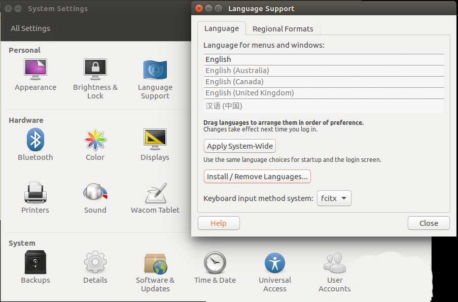  ubuntu英文语言无法设置成中文语言的解决方法
