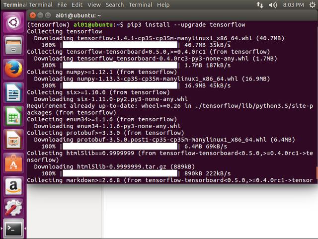 基于ubuntu16 Python3 tensorflow (tensorflow环境搭建)