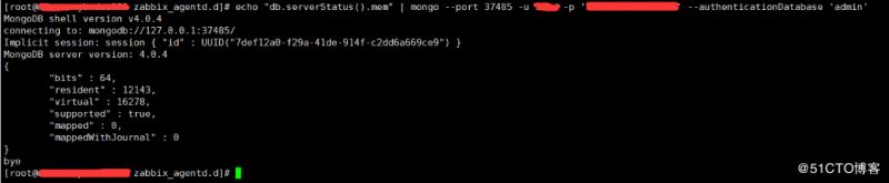 使用Zabbix3.4怎么监控mongodb数据库状态”> <br/> </p> <p> 3,查看mongodb连接数</p> <pre类=