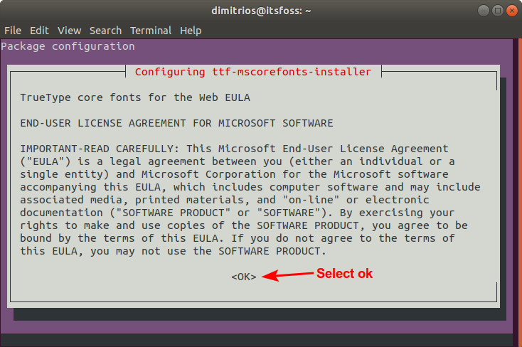 基于Ubuntu的发行版上安装微软TrueType字体的教程