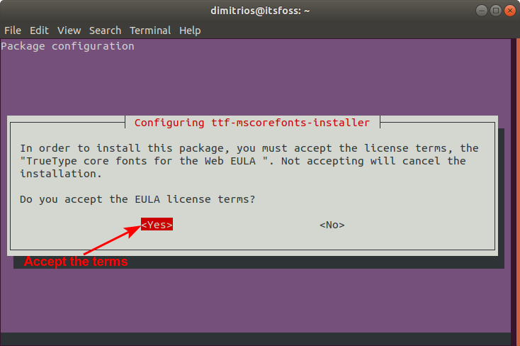 基于Ubuntu的发行版上安装微软TrueType字体的教程