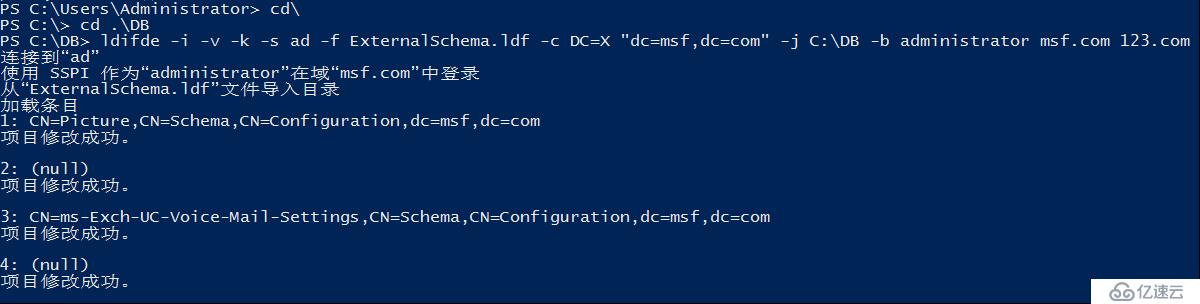  Lync服务器使用命令在架构主机上扩展架构”> <br/>三,准备当前域<br/>运行:<br/> <代码> Install-CsAdServerSchema [.ldf -Ldf和lt;目录文件located& gt;] </代码> <br/>如果不指法律辩护基金定参数,则默认值为从注册表中读取的Lync Server 2013安装路径。<br/>例如:<br/> Install-CsAdServerSchema -Ldf“C: \ Program Files \ Microsoft Lync服务器部署2013 \ \ Setup