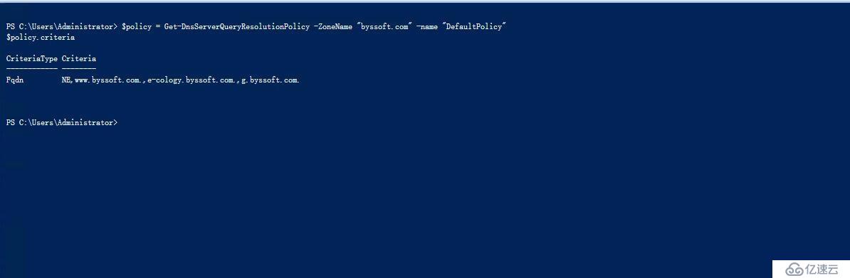 Windows Server 2016智能DNS(六)”> <br/>策略的优先级:<br/>查看:<代码> get-DnsServerQueryResolutionPolicy -ZoneName 