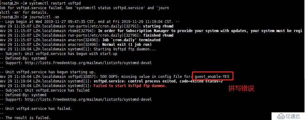  RHEL 7.0安装FTP踩过的坑”> </p>
　　<p> <强> FTP客户端报错:</强> <br/>问:<br/> 1530登录错误。</p>
　　<p>: <br/> 1,防火墙iptables - f <br/> 2, SELinux规划<br/> getsebool——| grep ftp <br/> setsebool - p ftpd_full_access=<br/> 3,配置文件vim/etc/vsftpd/vsftpd.conf <br/> anonymous_enable=没有<br/> local_enable=是的<br/> guest_enable=<br/> guest_eusername=虚拟<br/> pam_service_name=vsftpd。vu <br/> allow_writeable_chroot=是的<br/> user_config_dir=/etc/vsftpd vusers_dir <br/>=YES #听默认是没有的,改为是的监听<br/> listen_ipv6=NO #网络环境不支持IPv6,改为没有或者注释掉</p><h2 class=