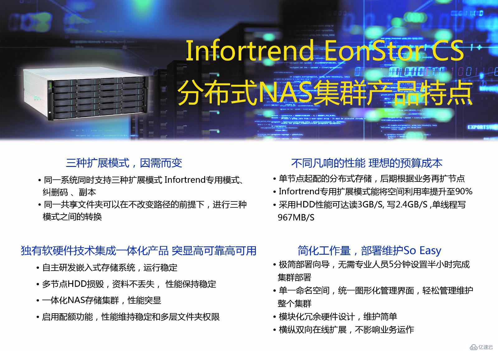  Infortrend EonStor CS分布式NAS集群的优点
