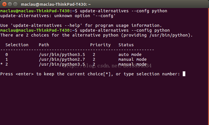 怎么在ubuntu 16.04中切换Python版本
