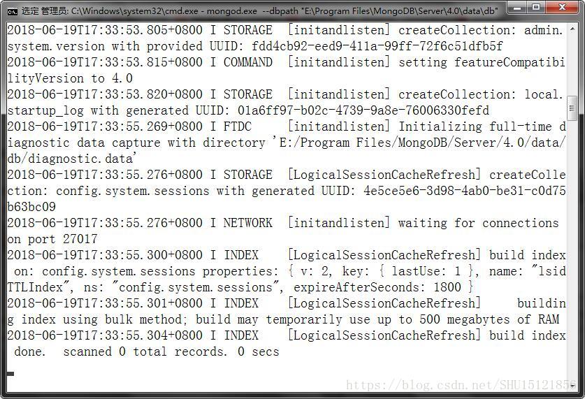  MongoDB4.0在windows10下的安装与服务配置教程详解“> <br/>
　　</p>
　　<p>此时MongoDB已经开启,浏览器访问http://localhost: 27017/页面上输出:<br/>
　　它看起来像你试图通过HTTP访问MongoDB alt=