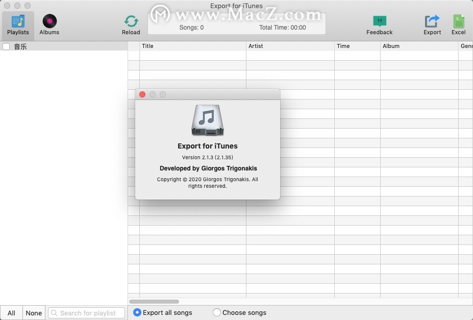 出口为iTunes Mac(音乐文件管理工具)v2.1.3免激活版