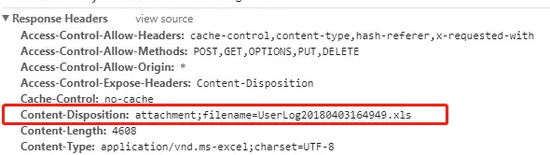 在vue中怎么使用axios实现发布方式获取二进制流下载文件”>,</p> <p>这种情况需要后端设置标题</p> <p> Access-Control-Expose-Headers:附加</p> <p>有可能后端加了之后还是获取不到,那么让后端单独加一个文件名字段即可</p> <pre类=
