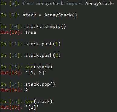  Python怎么实现栈”> <br/> <强>代码:</强> <br/>栈实现:arraystack。py </p> <pre类=