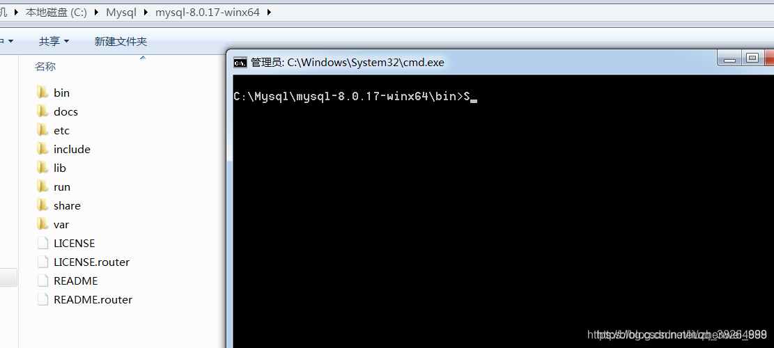 如何下载与安装winx64位的mysql 8.0.22”> <br/> </p> <p> <>强技巧:</强>选择命令符窗口以管理员权限运行,之后一步步进入。</p> <p> <强> 5。初始化mysql </>强,Mysql8.0之后自动生成数据文件夹。下面的代码两者选择自己合适的一个。</p> <pre类=
