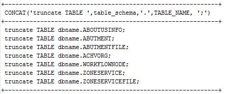 在MySQL数据库中使用截断命令实现清空数据库中的所有表
