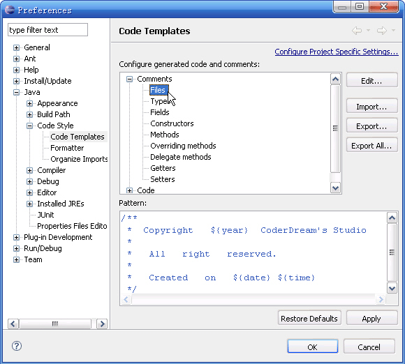  Eclipse中怎么设置自动添加注释“> </p> <p>以上是文件注释,类中的方法自动添加注释类似,对应于文件下面的类型。</p> <p> </p> <p class=