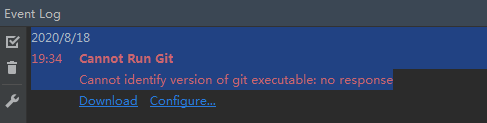 想法拉取代码时出现“Сannot Git不能识别的Git版本运行可执行:没有响应”怎么解决