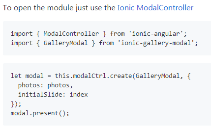  Ionic3 UI组件模态之画廊详解