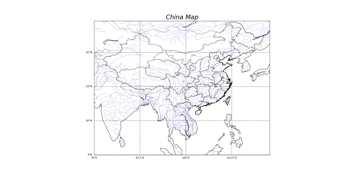利用python绘制中国地图(含省界,河流等)