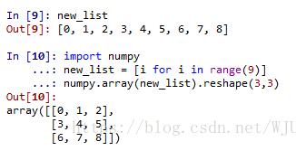  python numpy一维数组转变为多维数组的实例