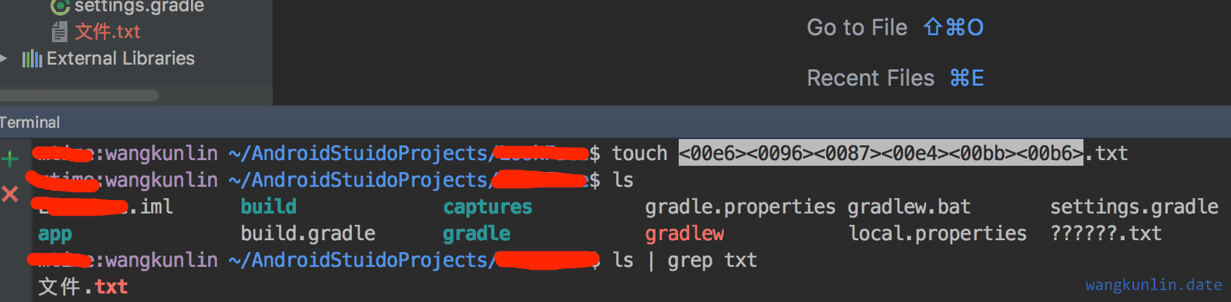  Mac Android Studio 3.0终端中文乱码问题处理”> <br/>
　　</p>
　　<p>直接输入中文会显示& lt; 00 e6> & lt; 0096比;云的云,使用ls命令查看会显示& # 63;& # 63;& # 63;一堆问号,使用ls | grep反而正常,具体原因不详<br/>
　　</p>
　　<p>后来在谷歌上找解决方法,有人说</p>
　　<p> </p>
　　
　　<pre类=