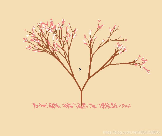  python3实现用龟模块画一棵随机樱花树