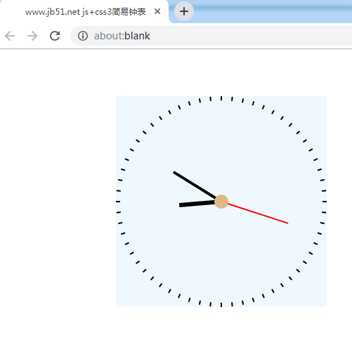  JS + CSS3实现的简易钟表效果示例
