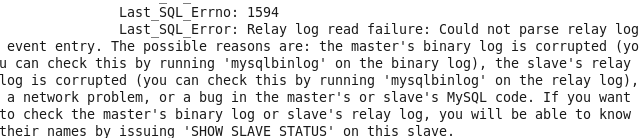 怎么解决Mysql中的Last_SQL_Error: 1594报错问题“> <br/>最后查看复制情况,已经正常。</强> </强> <br/> </p> <h3>
　　若开启了gitd模式</h3> <ol类=